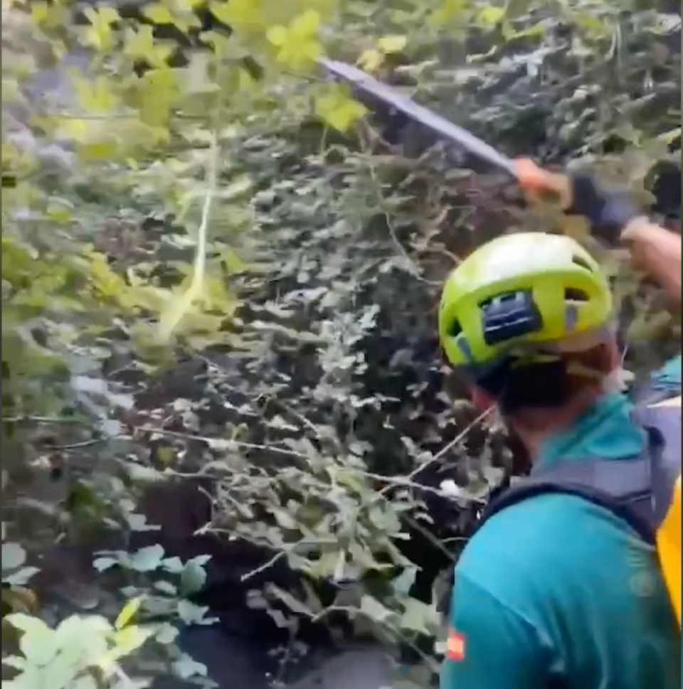 Guardia Civil Handout footage from Guardia Civil of the officers who found human remains in the search for missing Briton Jay Slater (PA/Guardia Civil)