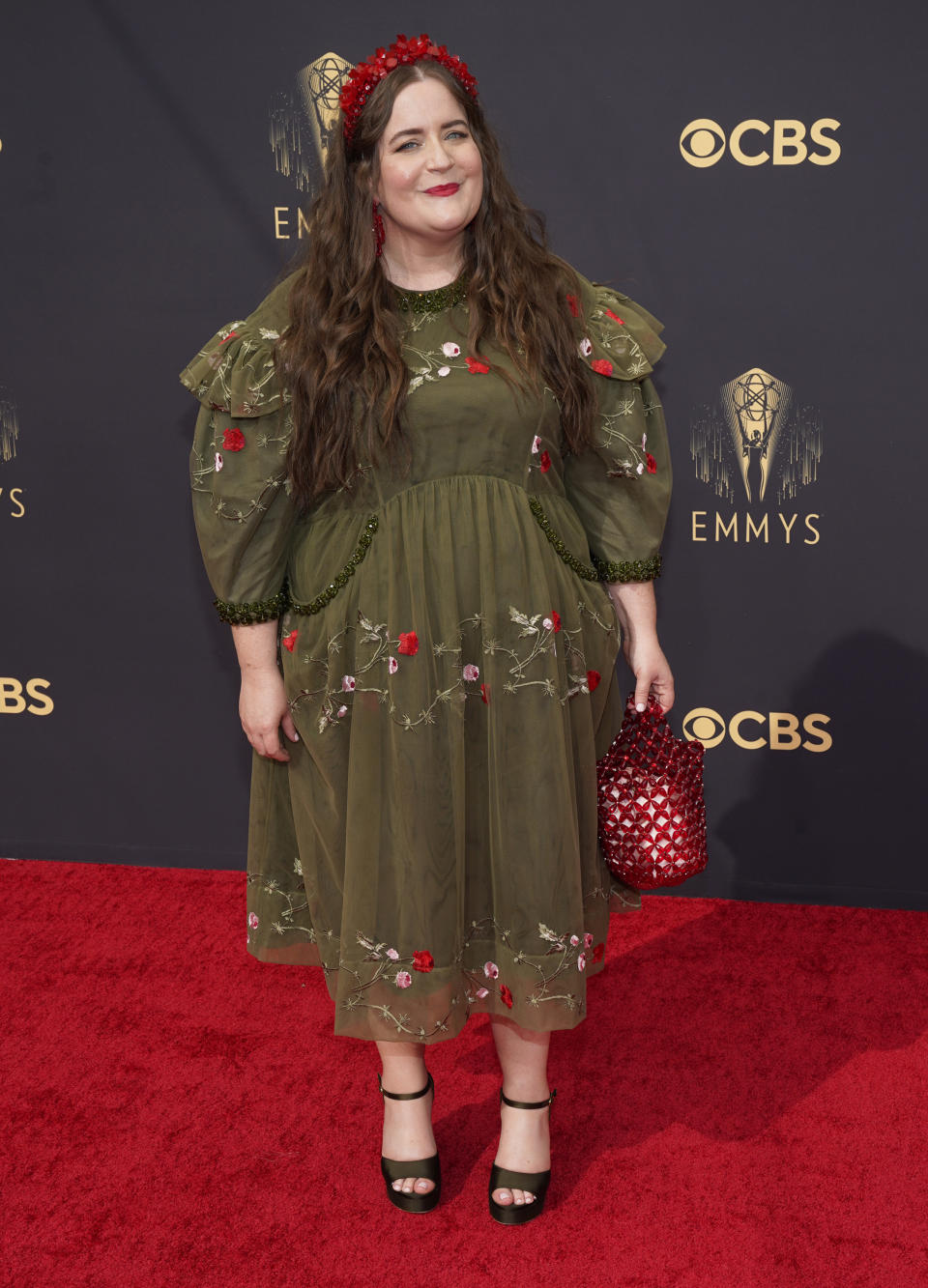 Aidy Bryant arrives at the 73rd Primetime Emmy Awards on Sunday, Sept. 19, 2021, at L.A. Live in Los Angeles. (AP Photo/Chris Pizzello)