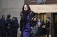 Donna Rotunno, Harvey Weinstein's attorney, leaves the courthouse after a day in his trial on rape and sexual assault charges, Thursday, Jan. 23, 2020, in New York. (AP Photo/Mark Lennihan)