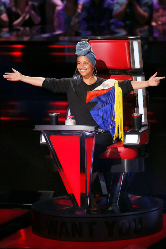 Alicia Keys on "The Voice" in September 2016<p>Trae Patton/NBC</p>