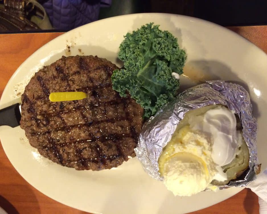 Chopped steak dinner from ponderosa