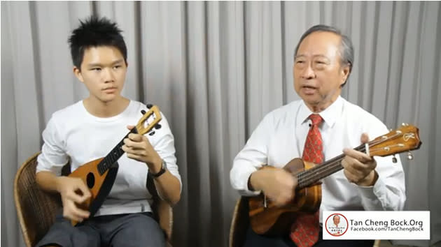 Tan Cheng Bock sings 'Count on me, Singapore' for National Day. (Screengrab)