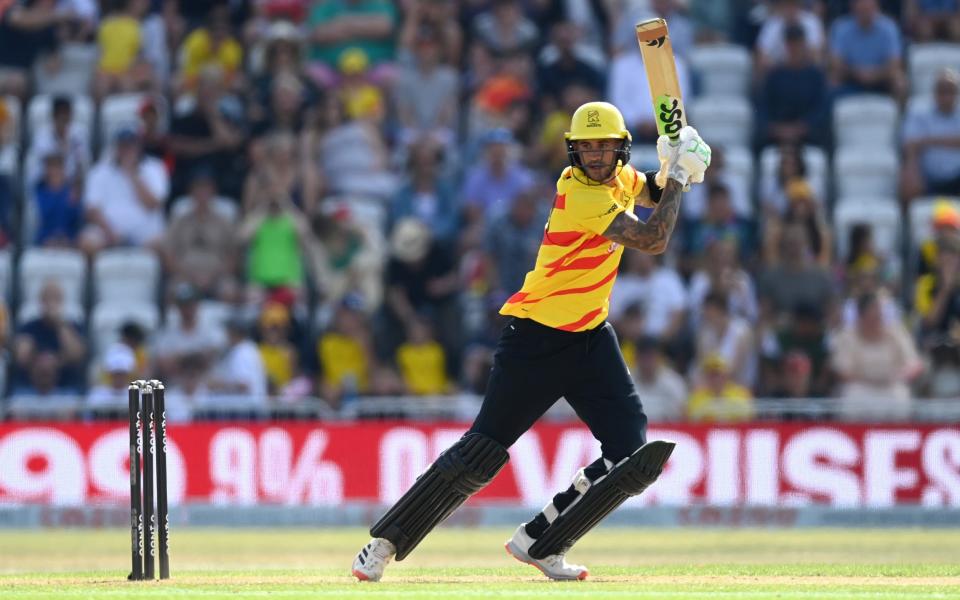 Alex Hales of Trent Rockets bats during The Hundred match between Trent Rockets Men and Birmingham Phoenix Men at Trent Bridge - Counties hold unprecedented emergency meeting over T20 league fears - Gareth Copley/Getty Images