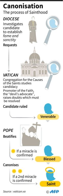 The steps in the process of canonisation