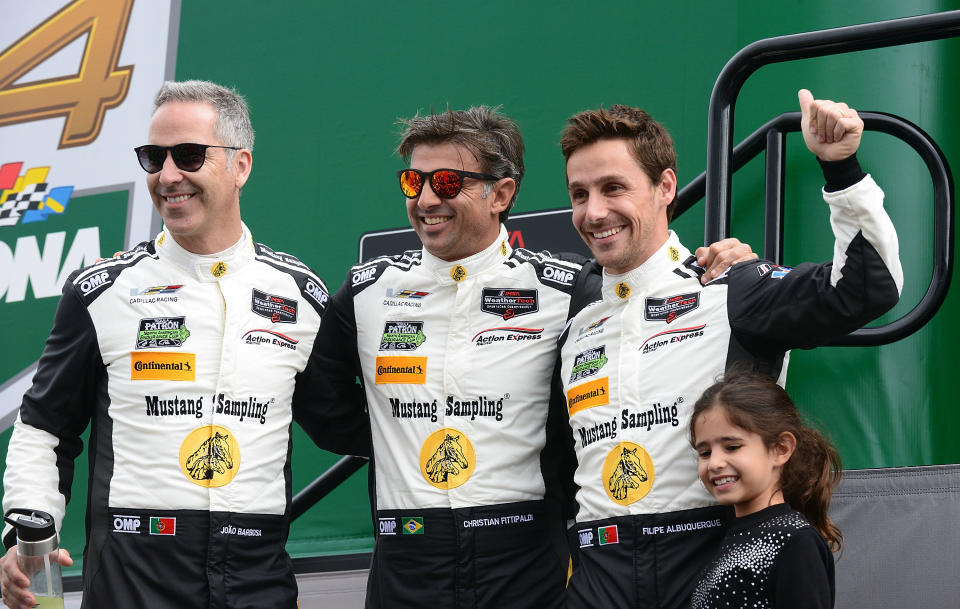 Joao Barbosa (L), Christian Fittipaldi (M) and Filipe Albuquerque had nearly a lap on second place.