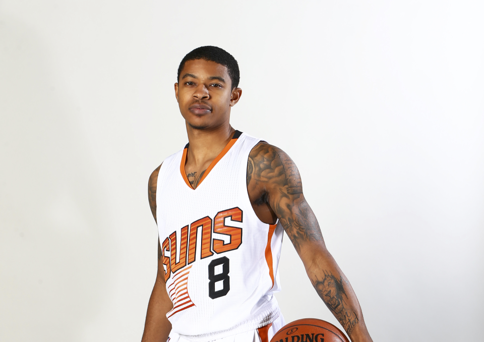 Sep 26, 2016; Phoenix, AZ, USA; Phoenix Suns guard Tyler Ulis poses for a portrait during media day at Talking Stick Resort Arena.