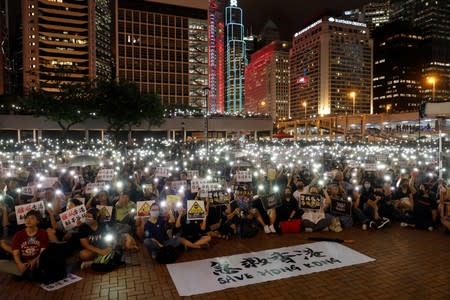 Members of Hong Kong's medical sector attend a rally to support the anti-extradition bill protest in Hong Kong