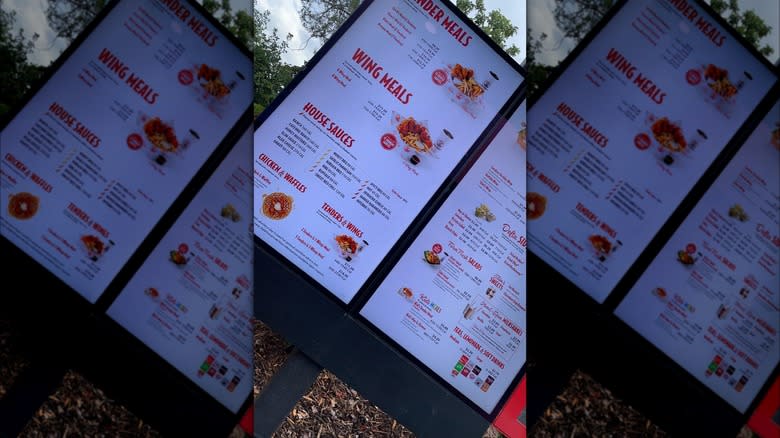 Slim Chickens drive-through menu