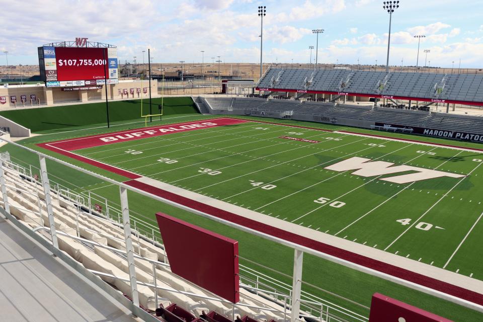 West Texas A&M University announces surpassing $100 million in donations in six months as part of WT's One West Campaign at the Fairly Group Club in the Bain-Schaeffer Buffalo Stadium Wednesday morning.