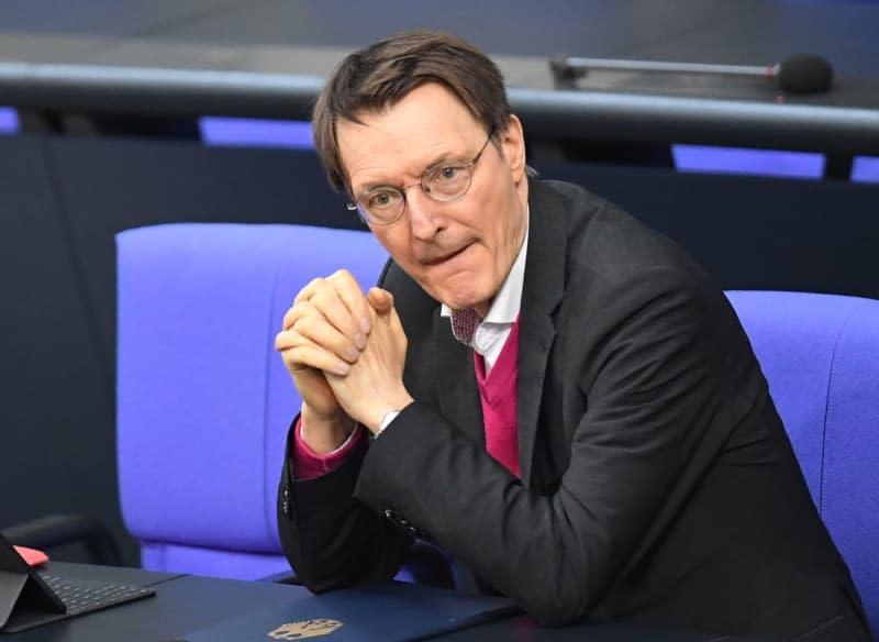 Karl Lauterbach, German Minister of Health, attends the debate on the law on the controlled release of cannabis during a plenary session of the German Bundestag. Serhat Kocak/dpa