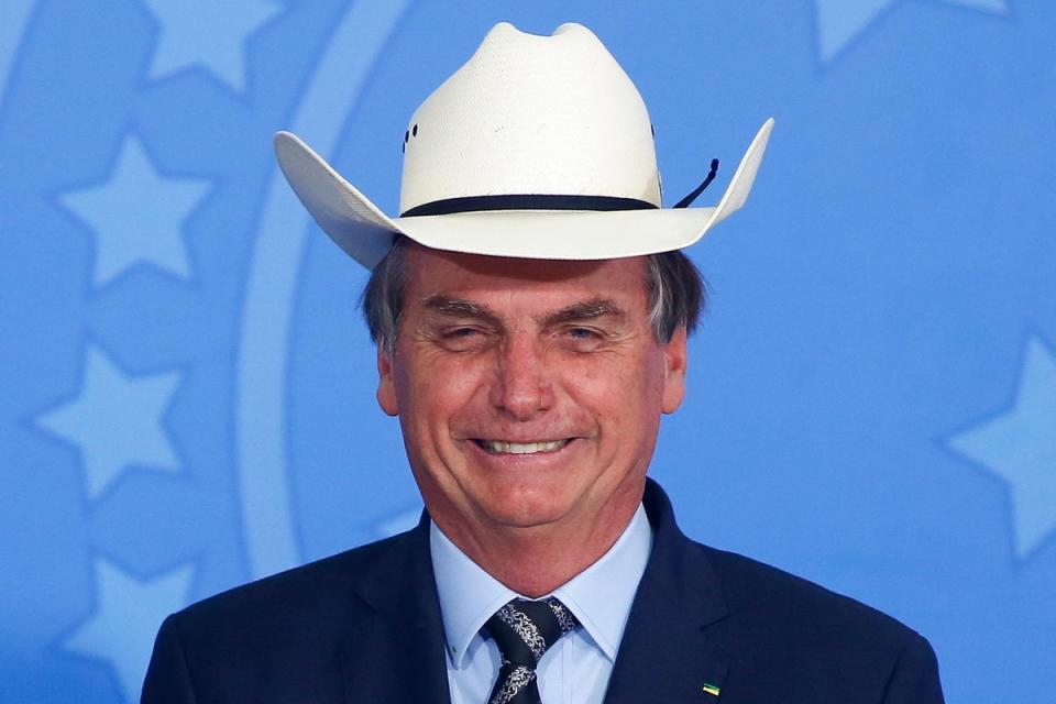 Bolsonaro at a ceremony with country musicians in Brasilia in January 2020 (AFP/Getty)