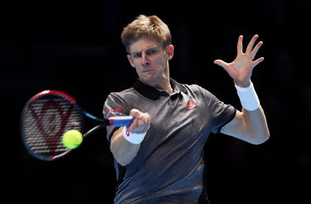 Tennis - ATP Finals - The O2, London, Britain - November 11, 2018 South Africa's Kevin Anderson in action during his group stage match against Austria's Dominic Thiem Action Images via Reuters/Tony O'Brien