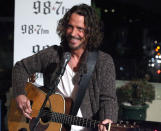 <p>The grunge-rock artist, best known for his work with Soundgarden and Audioslave, <a rel="nofollow" href="https://www.yahoo.com/music/chris-cornell-laid-rest-private-230144465.html" data-ylk="slk:hanged himself;elm:context_link;itc:0;sec:content-canvas;outcm:mb_qualified_link;_E:mb_qualified_link;ct:story;" class="link  yahoo-link">hanged himself</a> in a Detroit hotel room in May, hours after playing a show. Cornell had long been public about his battles with depression and addiction. His pal Chester Bennington, the Linkin Park musician who would die by suicide just two months later, performed Leonard Cohen’s “Hallelujah” at Cornell’s private L.A. memorial. (Photo: Getty Images) </p>