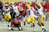 Tyrann Mathieu, the LSU defensive back nicknamed Honey Badger, has made numerous game-changing plays for the top-ranked Tigers. (Photo by Kevin C. Cox/Getty Images)