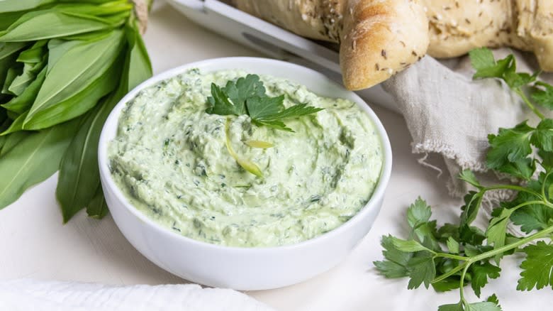 green herb Greek yogurt dip