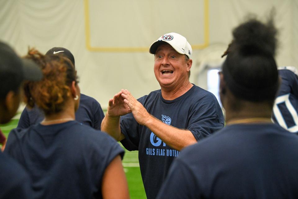Fairview football coach Chris Hughes, who is also an outstanding flag football player, will serve as coach in a new pro flag football league coming to Nashville and play in the spring beginning in 2024.
(Credit: Abbey Cutrer / The Tennessean )
