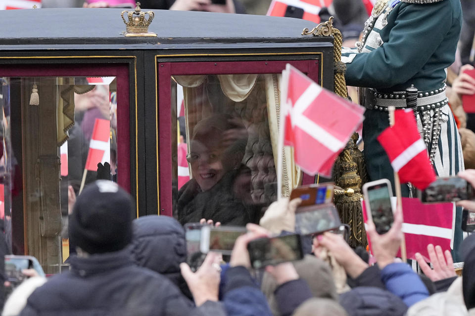 Denmark's Queen Margrethe II arrives at Christiansborg Palace in Copenhagen, Denmark, Sunday, Jan. 14, 2024. / Credit: Martin Meissner / AP