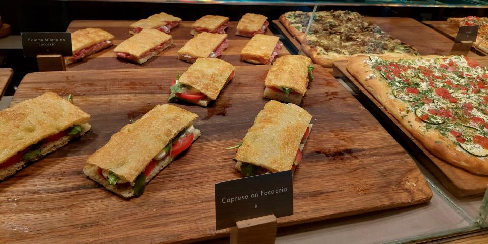 Sandwiches on display at the Starbucks Reserve Roastery in Chicago