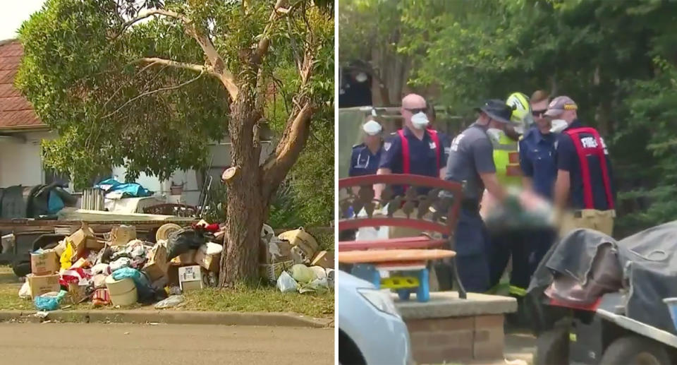 Home in Canley Vale where elderly hoarder was trapped beneath belongings for nearly 15 hours.