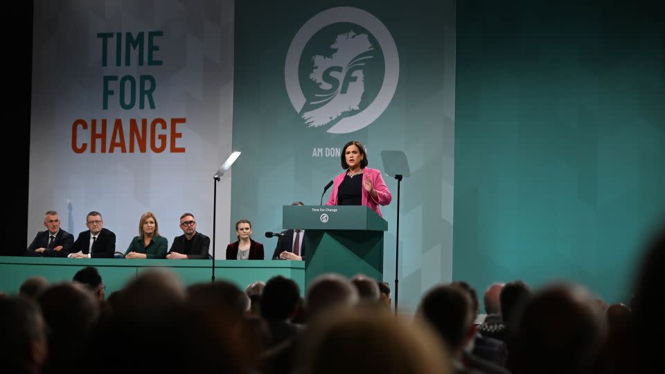 Mary Lou McDonald, president of opposition party Sinn Fein, which has been making steady gains since 2020. - Charles McQuillan/Getty Images