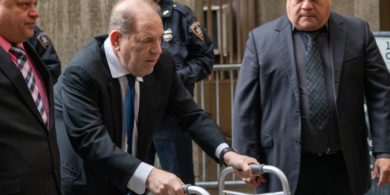 Movie producer Harvey Weinstein arrives at criminal court on December 11, 2019 in New York City.