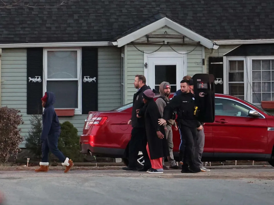 mage: Shooting
Brockton and State police have a house surrounded on Mellen Street in Brockton on Tuesday, Jan. 31, 2023.
(Photo: Marc Vasconcellos/The Enterprise )