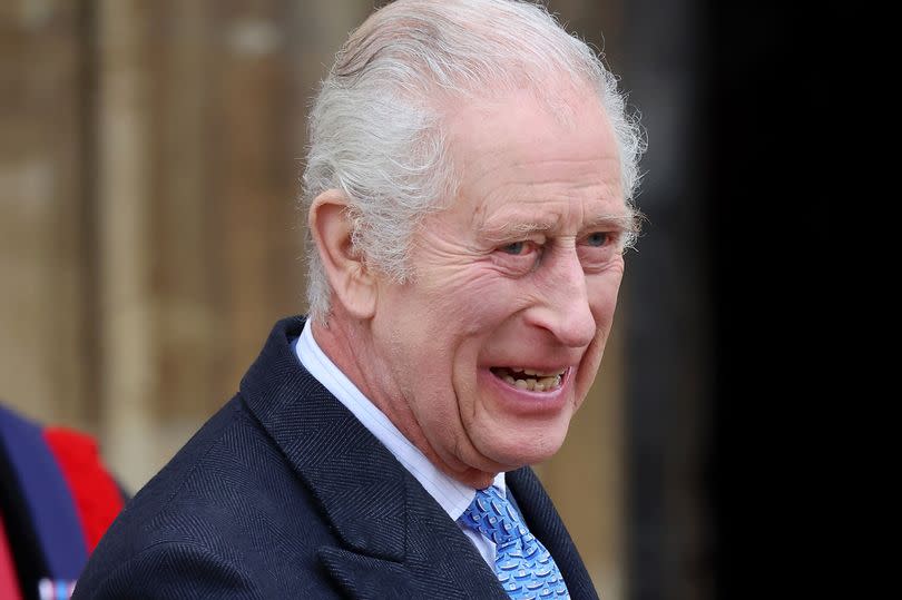 King Charles attends the Easter Mattins Service at Windsor Castle