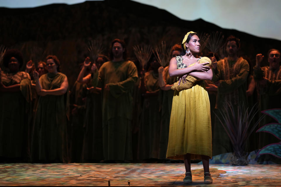 J'Nai Bridges rehearses for the Metropolitan Opera's production of "El Nino," on Wednesday, April 17, 2024, in New York. “El Nino” opens April 23. (Photo by Charles Sykes/Invision/AP)