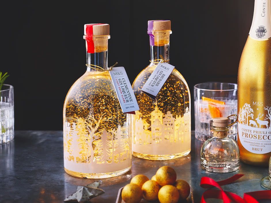 <p>Back for another year, the Clementine Gin Liqueur Snow Globe now also comes in a Rhubarb version. Filled with edible 23 carat gold leaf pieces, when the bottle is turned, the pieces float and create a sparkly snow globe. That, paired with the clementine or rhubarb flavouring, is a recipe for true festive joy.</p><p><strong>Clementine and Rhubarb Gin Liqueur Snow Globes, £18.00, available in Marks & Spencers stores and online soon </strong></p>