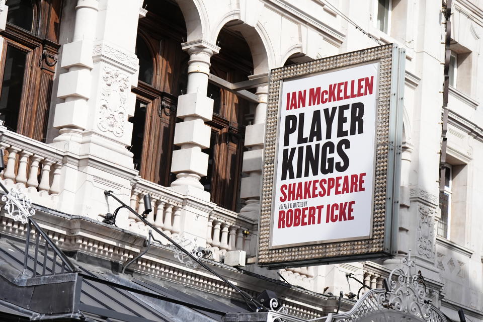 A general view of the Noel Coward theatre in London. Sir Ian McKellen fell from the stage during a performance of Player Kings at the theatre on Monday night. Picture date: Tuesday June 18, 2024. (Photo by Aaron Chown/PA Images via Getty Images)