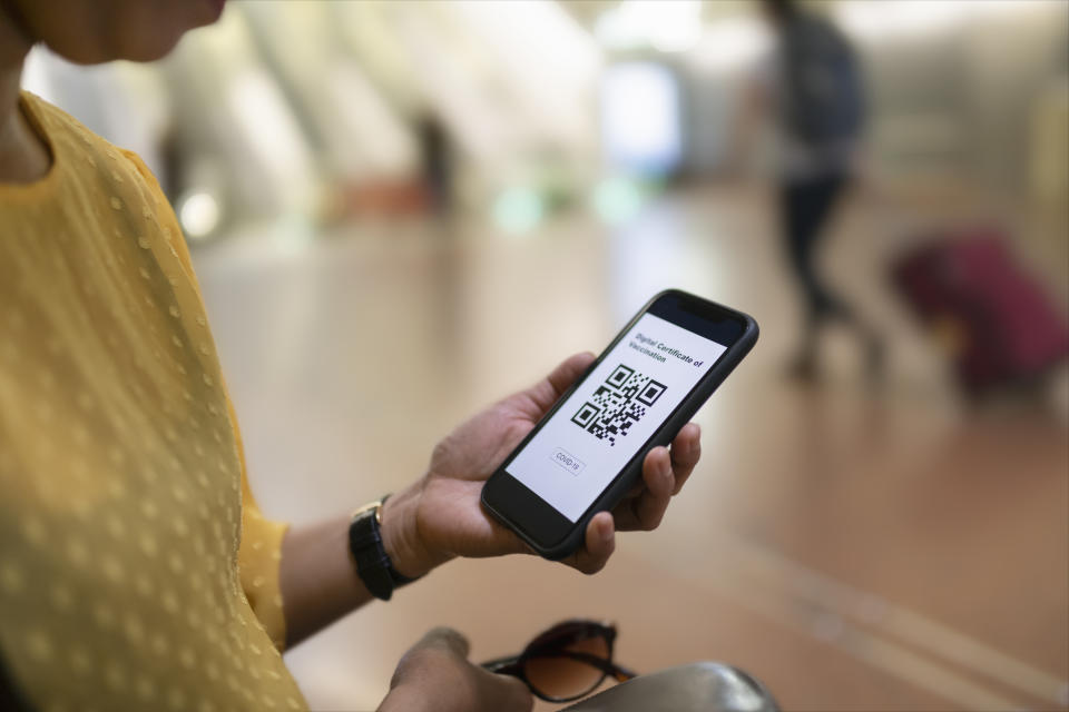 A QR code, or quick verification code, can take you to a website by scanning it. (Getty Images)