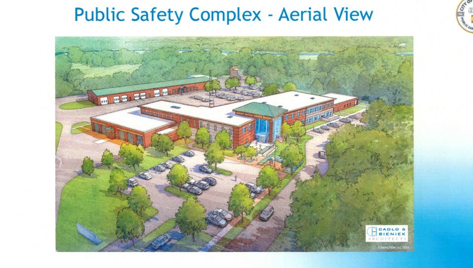 Illustrated renderings of what the proposed Public Safety Complex for Taunton Police and Fire will look like.