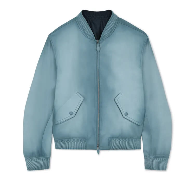 Berluti天藍色皮質外套，26萬3000元。品牌提供