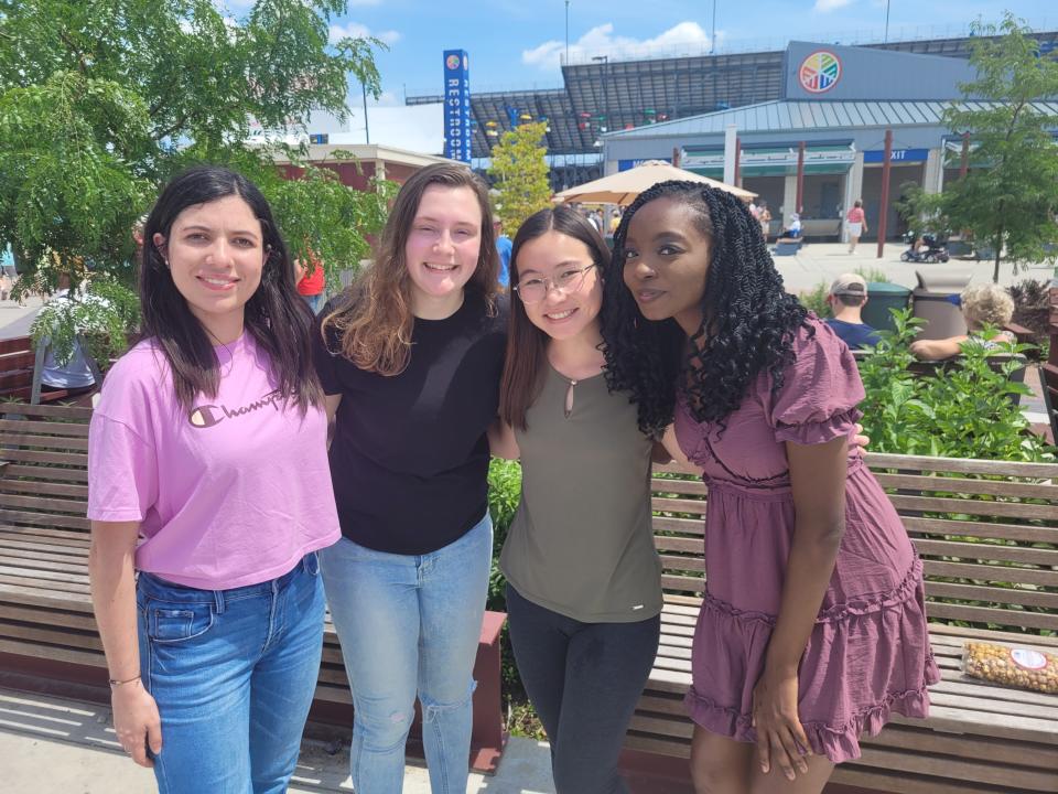 Milwaukee Journal Sentinel interns Fernanda Galan Martinez, Megan Woolard, Skyler Chun and Hope Moses spend opening day at Wisconsin State Fair.