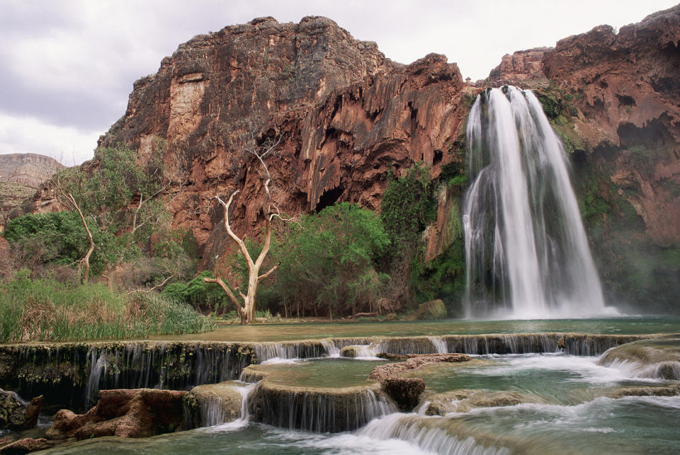 <p>Havasu Falls, on the Havasupai Indian Reservation, in Grand Canyon National Park, Ariz. (Corbis/Getty Images) </p>