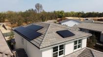 FILE PHOTO: Solar panels from SunPower are installed on residential buildings