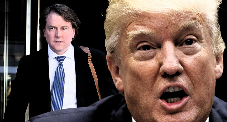 Don McGahn and Donald Trump. (Photo illustration: Yahoo News; photos: Mary Altaffer/AP, AP)