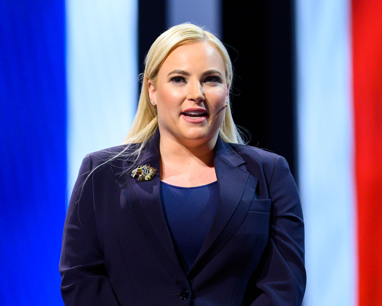 WASHINGTON, DC, UNITED STATES - 2019/03/26: Meghan McCain, TV Host and Author, seen speaking during the American Israel Public Affairs Committee (AIPAC) Policy Conference in Washington, DC. (Photo by Michael Brochstein/SOPA Images/LightRocket via Getty Images)