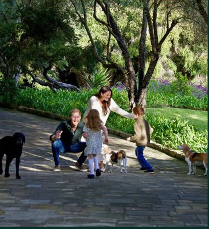 meghan markle and prince harry with their children