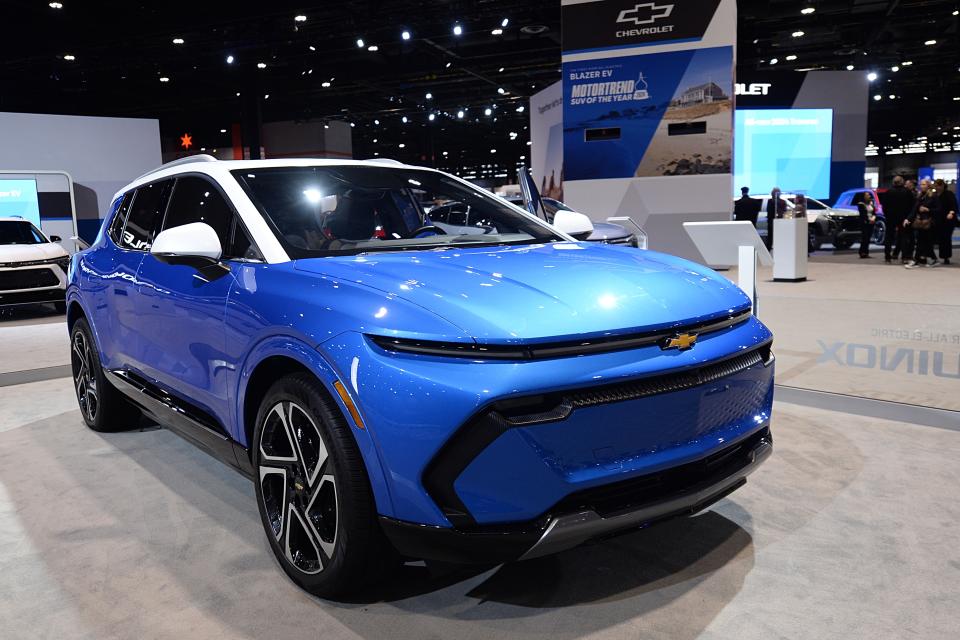 CHICAGO ,ILLINOIS, UNITED STATES - FEBRUARY 8: Chevrolet shows off the new model Chevrolet Equinox EV during the Chicago Auto Show at McCormick Place convention center in Chicago, Illinois on February 8, 2024.The show will be open to the public on February 10 and run through February 19. (Photo by Jacek Boczarski/Anadolu via Getty Images)