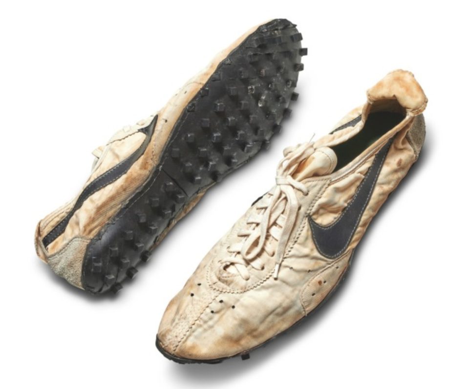 NIKE, NIKE WAFFLE RACING FLAT, MOON SHOE, SIZE 12.5, 1972 Image: Sotheby's