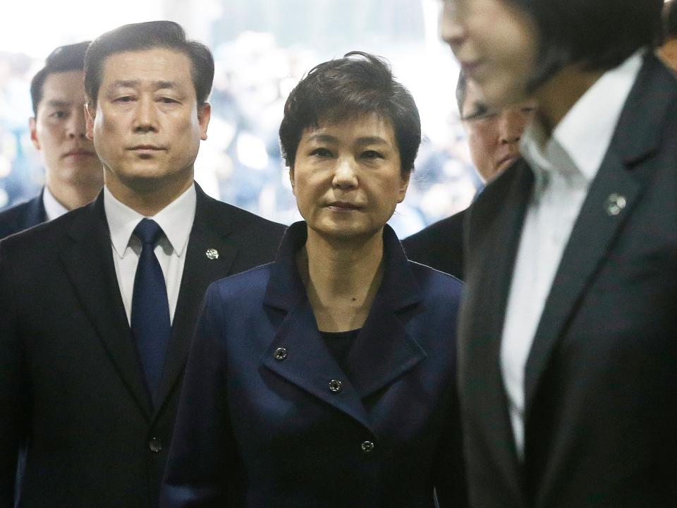 Ms Park was ousted in March over a corruption scandal and is in detention in South Korea while on trial: Getty