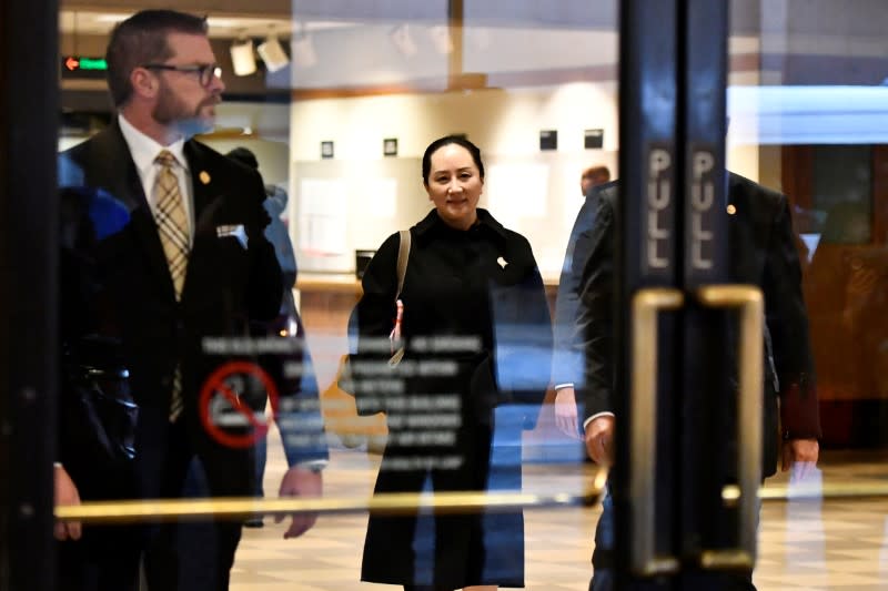 Huawei CFO Meng leaves B.C. Supreme Court on a break during her extradition hearing in Vancouver