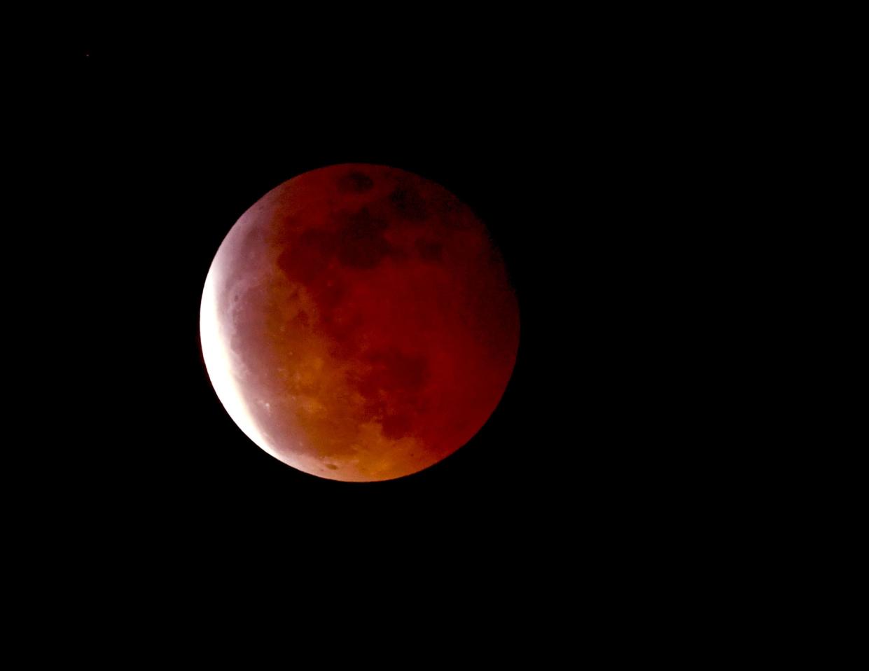 The super blood wolf moon eclipse is seen Jan. 20 in Burbank, California.