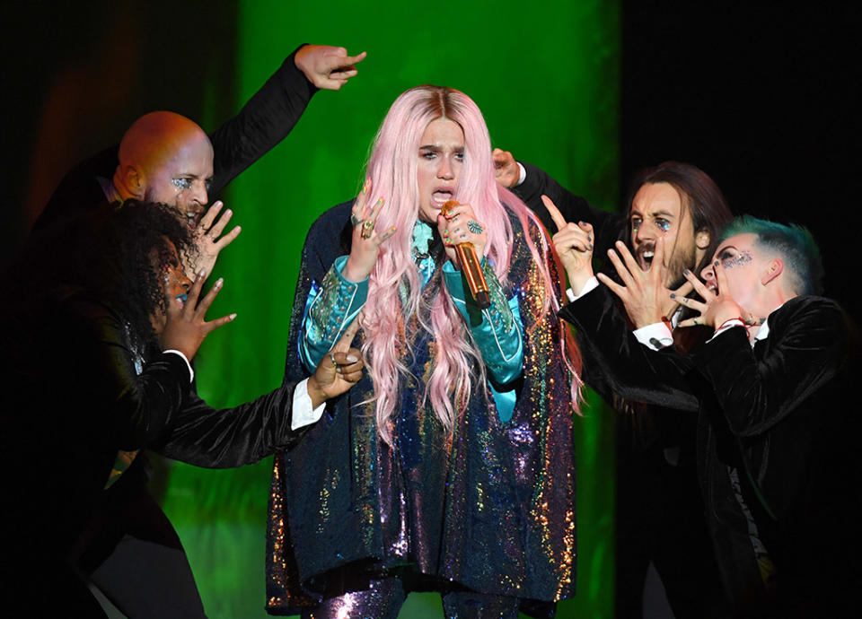 <p>The pop star’s widely admired “Praying,” which deals with the hot-button issue of exploitation of women, was passed over for noms for Record and Song of the Year. However, her comeback LP <em>Rainbow</em> is nominated for Best Pop Vocal Album. (Photo: Karwai Tang/WireImage) </p>