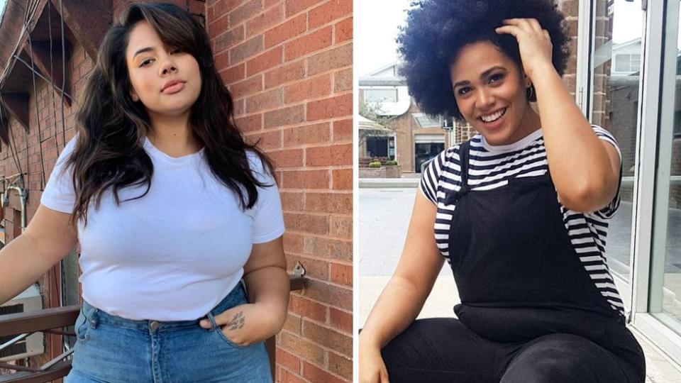 Mahalia Handley and Shareefa J have launched Shine 4 Diversity, a social media movement encouraging greater racial and body diversity in the Australian fashion industry. Photo: Instagram/mahaliafromaustralia (L) and Instagram/shareefa_j (R) 