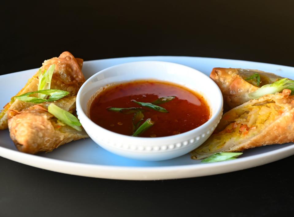 Vegetable egg rolls available on the Civic Center Music Hall Small Bites menu.