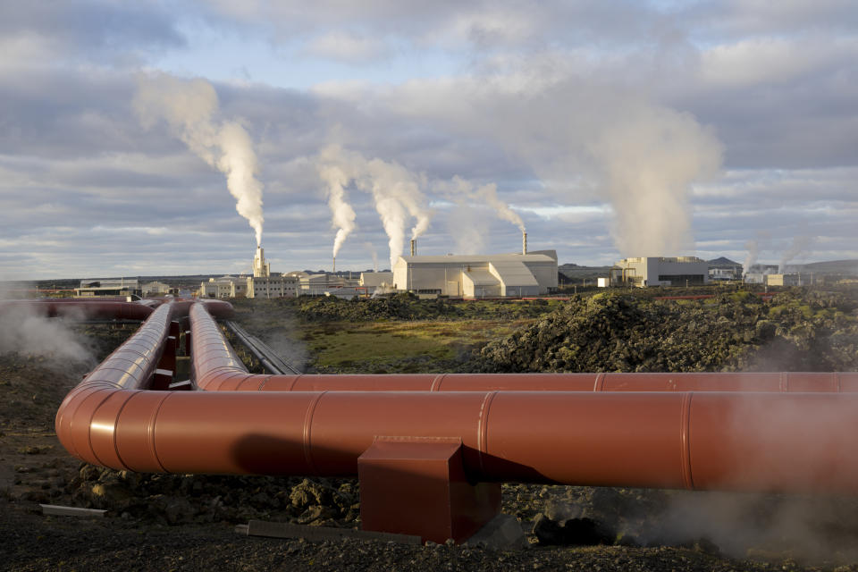 This photo taken Monday Oct. 28, 2019 shows the geothermal energy company HS Orka in Reykjanes, Iceland. The people of Iceland, who speak a unique dialect of Old Norse, are no longer protected from online fraud because of their linguistic isolation. Modern computer programs, sophisticated auto-translation systems and increased procession speed, has made residents much more vulnerable to computer scams. Recent scams have amounted to the largest thefts the island nation has ever seen with geothermal energy company HS Orka recently lost $1.5 million and a total of $13 million has been lost to foreign scammers over the past twelve months, the police estimate. (AP Photo/Egill Bjarnason)