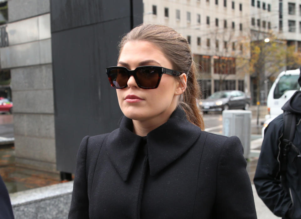 Belle Gibson arrives at the Federal Court in Melbourne on Thursday. Source: AAP