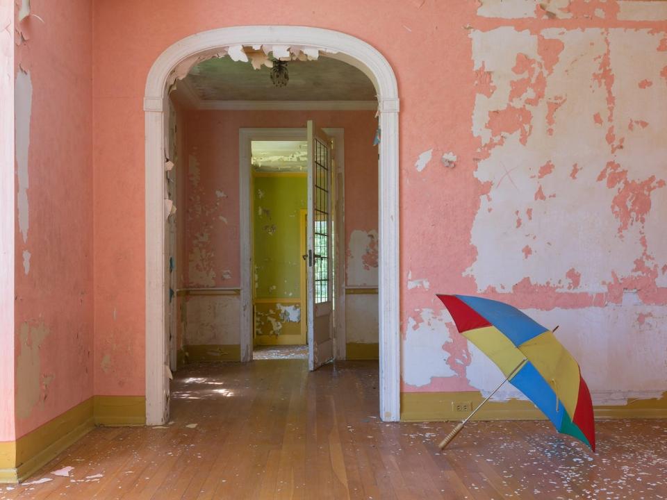 An interior shot of the abandoned circus-themed house in the Catskills, New York.